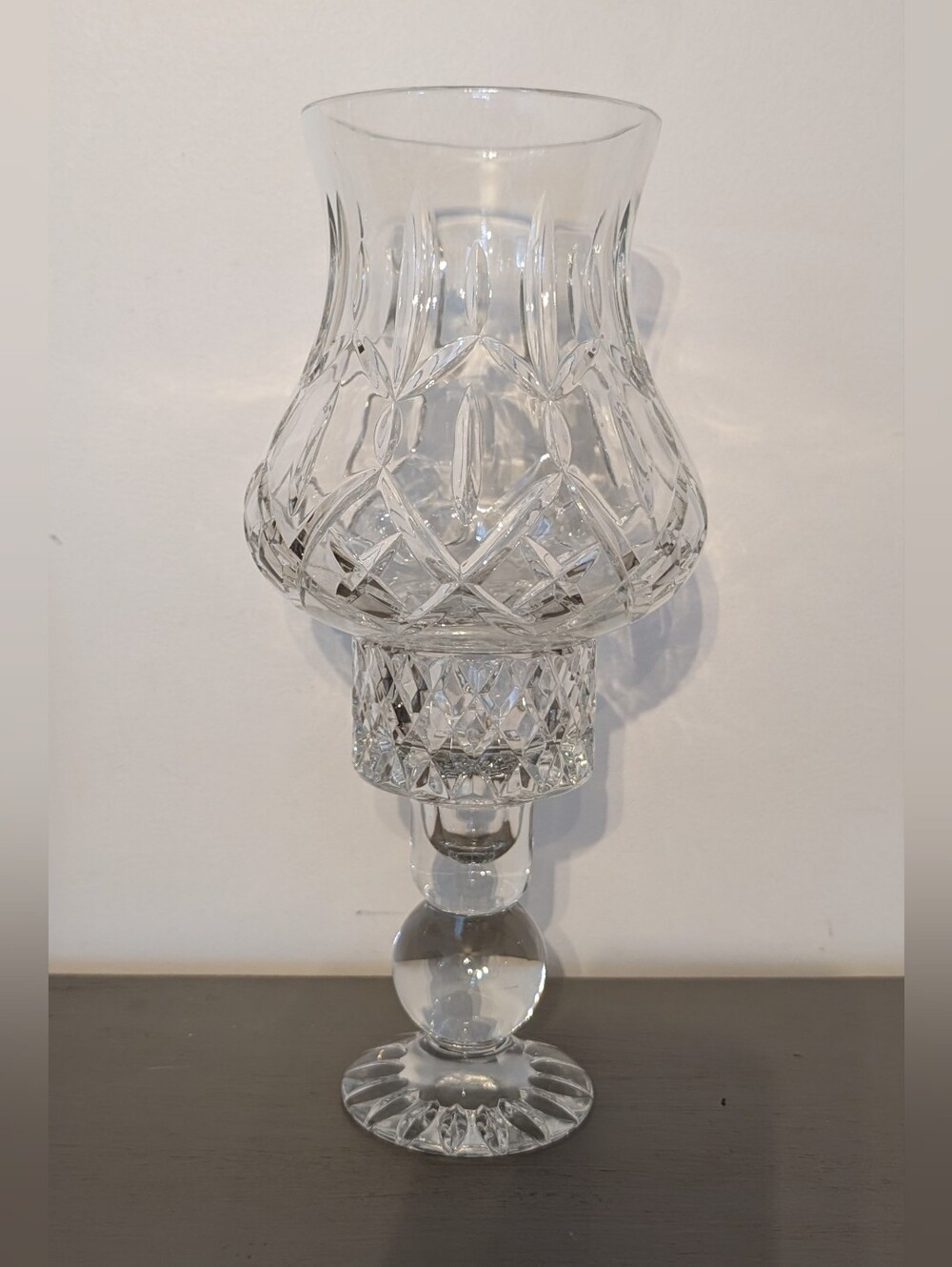 Vintage Block Crystal 2-Piece Hurricane Candle Lamp
